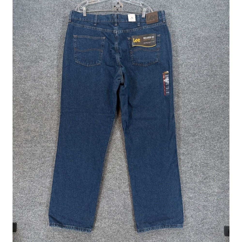 Lee Jeans Mens 40x32 Blue Fleece Lined Relaxed Fit Straight Leg Denim NEW